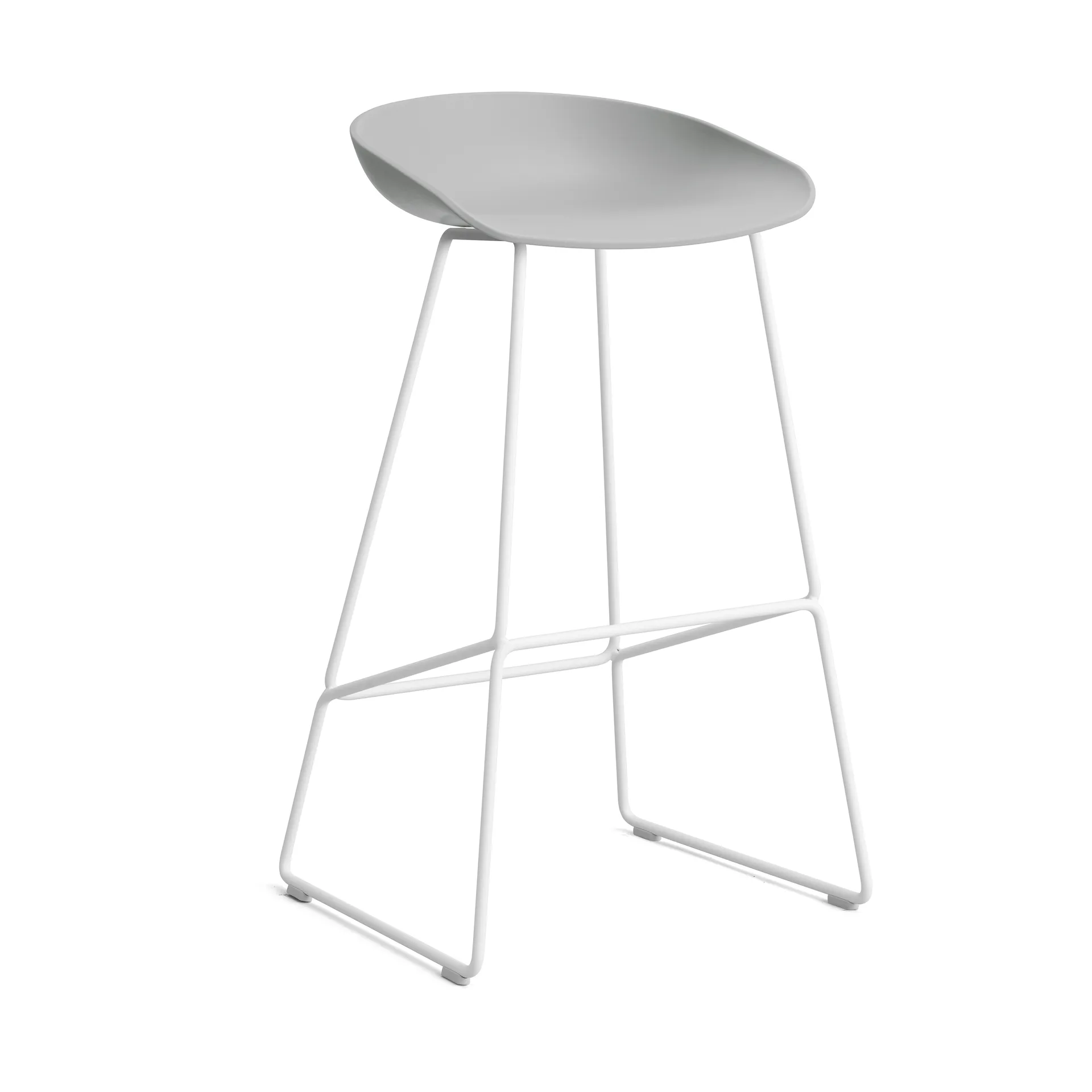 About a Stool 38 High barstol 2.0, Concrete grey-hvidt stålsstativ HAY