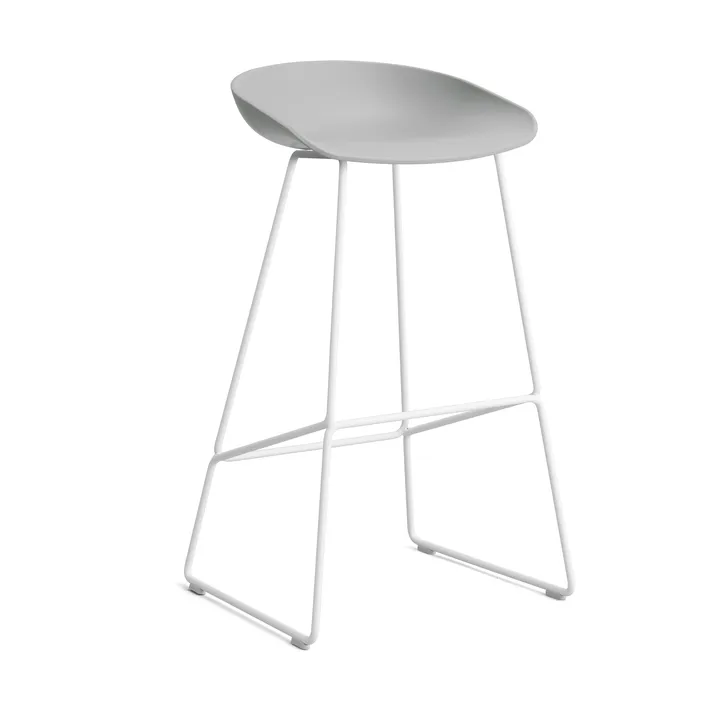About a Stool 38 High barstol 2.0 - Concrete grey-hvidt stålsstativ - HAY