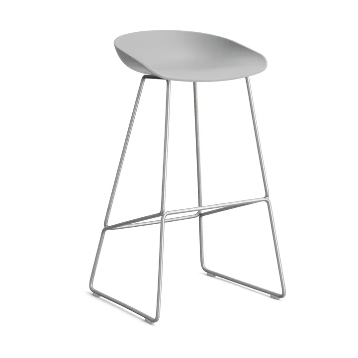 About a Stool 38 High barstol 2.0 - Concrete grey-rustfrit stålstel - HAY