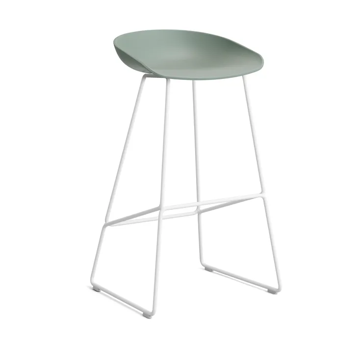 About a Stool 38 High barstol 2.0 - Fall green-hvidt stålstel - HAY