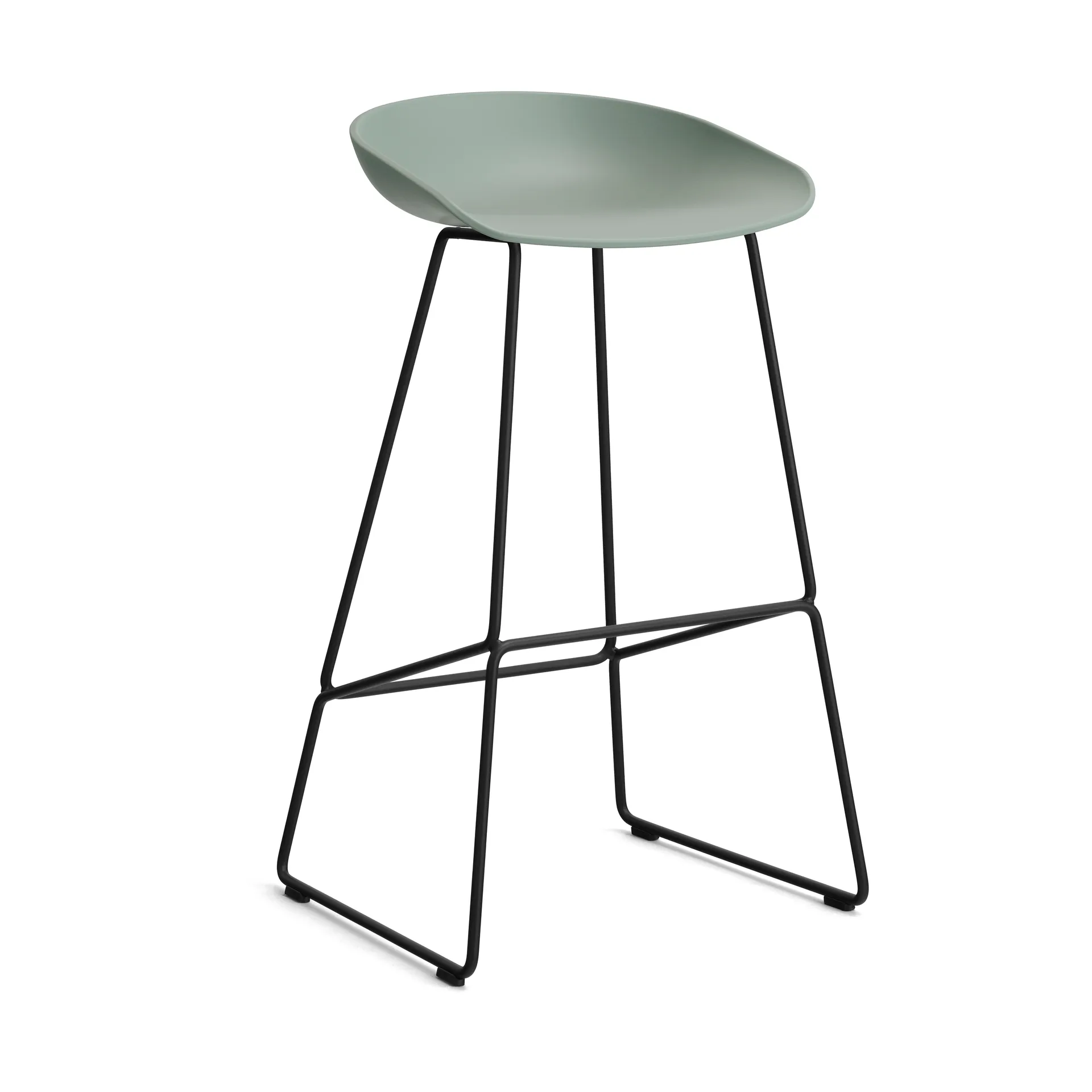 About a Stool 38 High barstol 2.0, Fall green-sort stålstel HAY