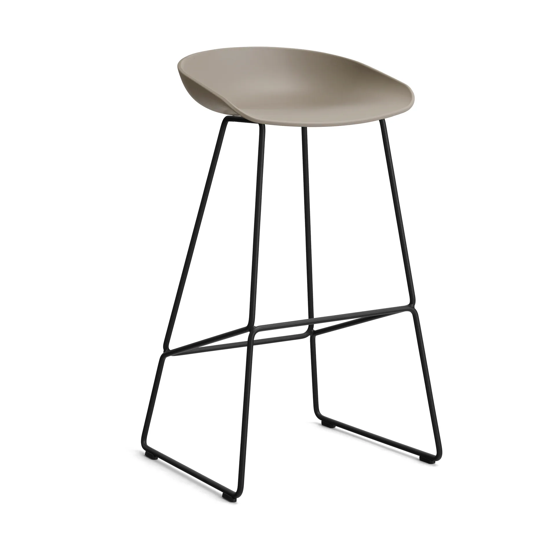 About a Stool 38 High barstol 2.0, Khaki-sort stålstel HAY