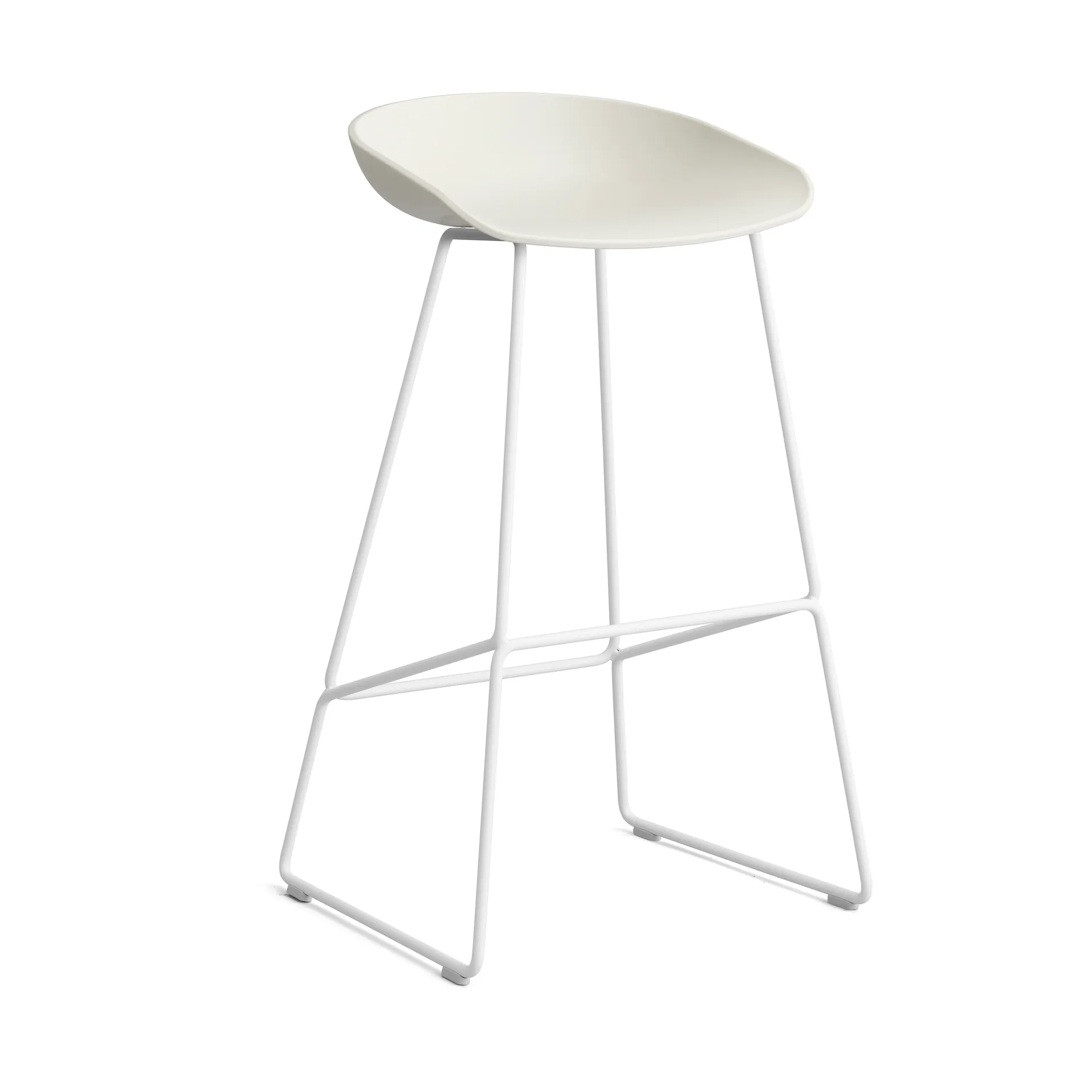 About a Stool 38 High barstol 2.0, Melange cream-hvidt stålstel HAY