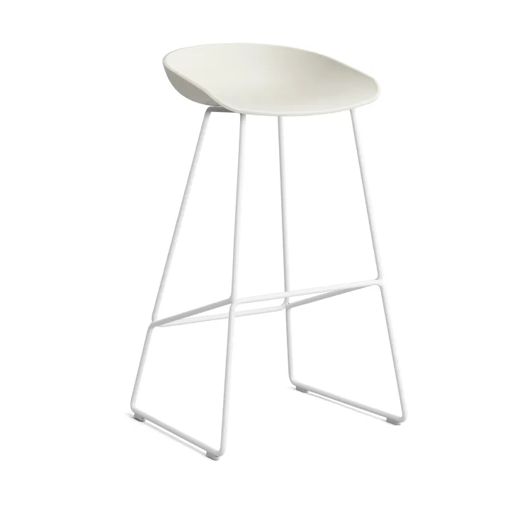 About a Stool 38 High barstol 2.0 - Melange cream-hvidt stålstel - HAY