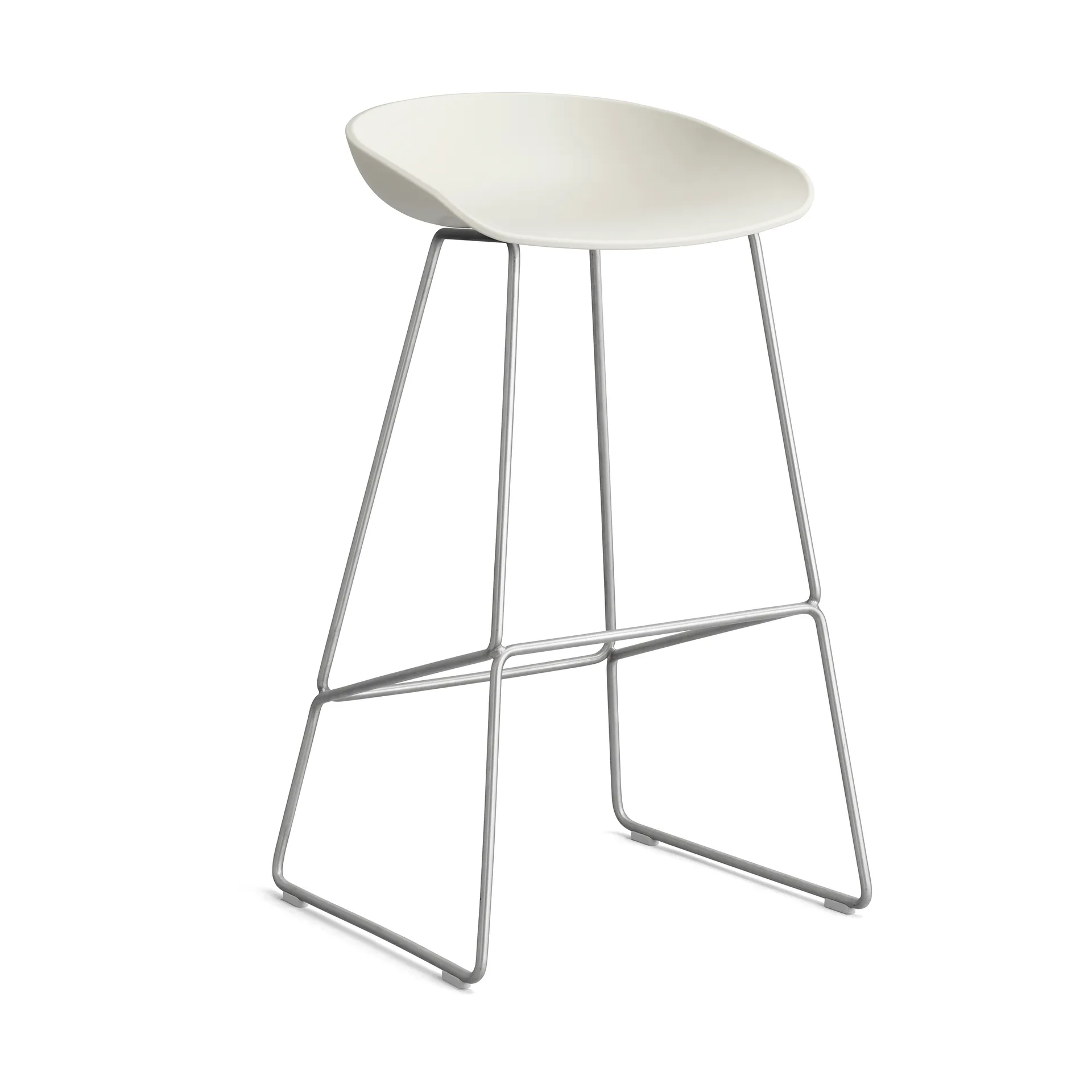 About a Stool 38 High barstol 2.0, Melange cream-rustfrit stålstel HAY