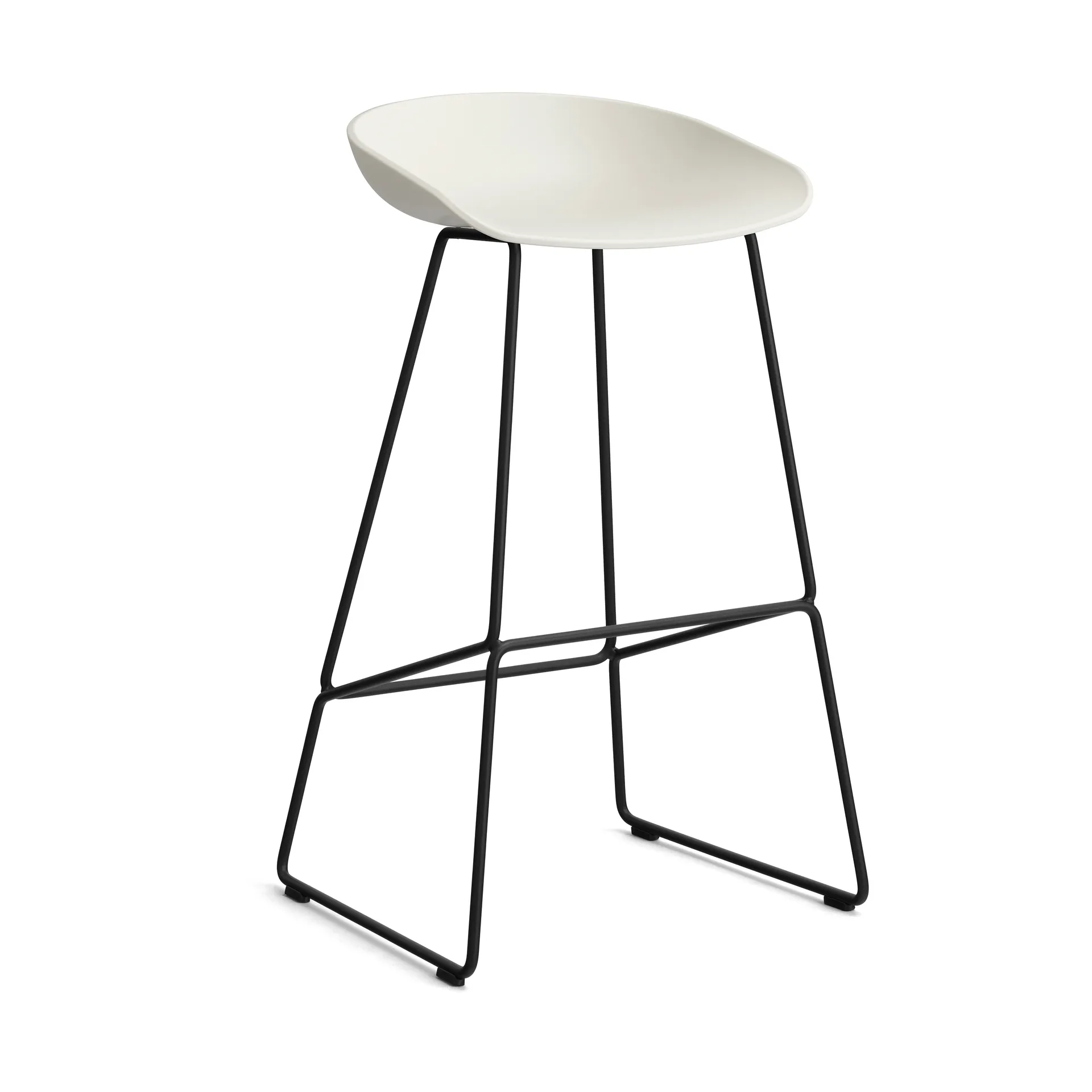 About a Stool 38 High barstol 2.0, Melange cream-sort stålstel HAY