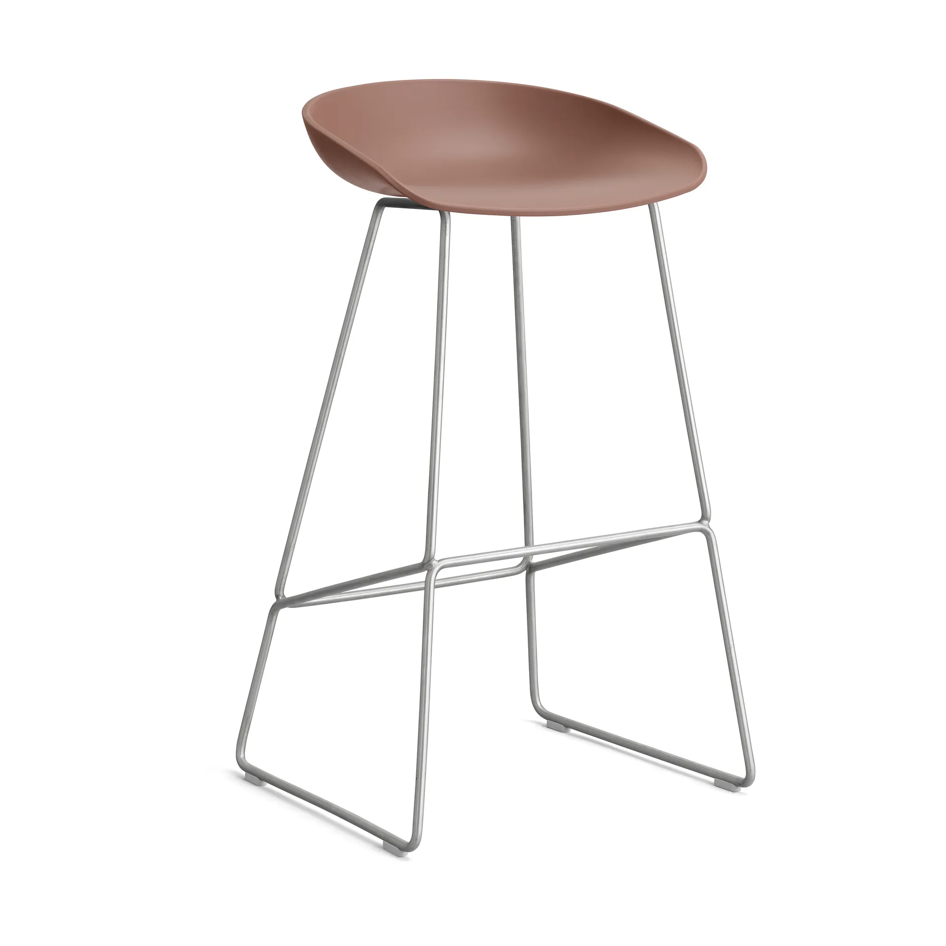 About a Stool 38 High barstol 2.0, Soft brick-rustfrit stålsstativ HAY