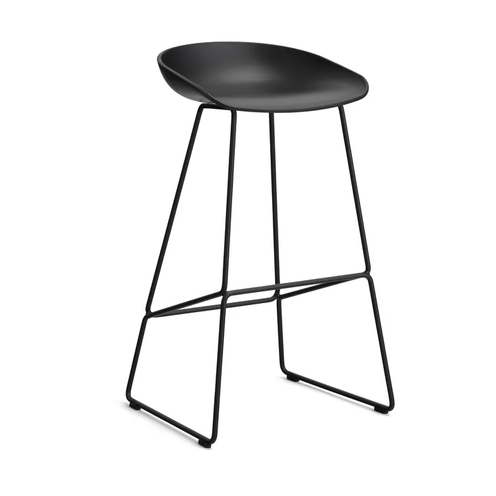 About a Stool 38 High barstol 2.0 - Sort-sort stålstel - HAY