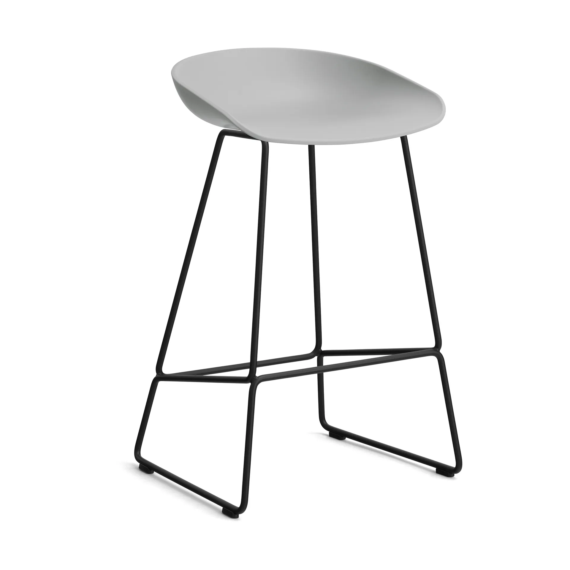 About a Stool 38 Low barstol 2.0, Concrete grey-sort stålstel HAY