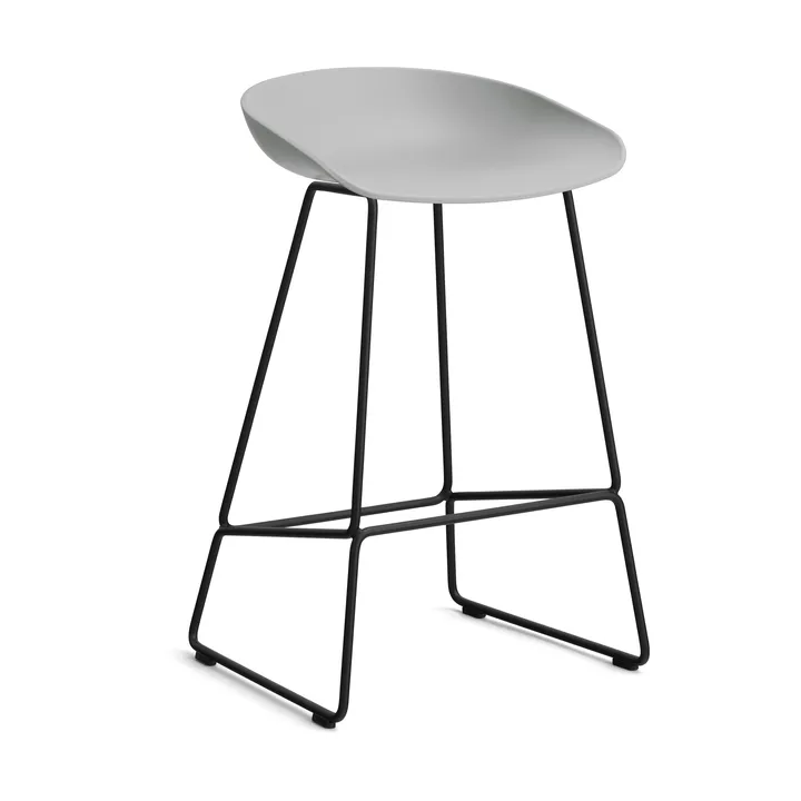 About a Stool 38 Low barstol 2.0 - Concrete grey-sort stålstel - HAY