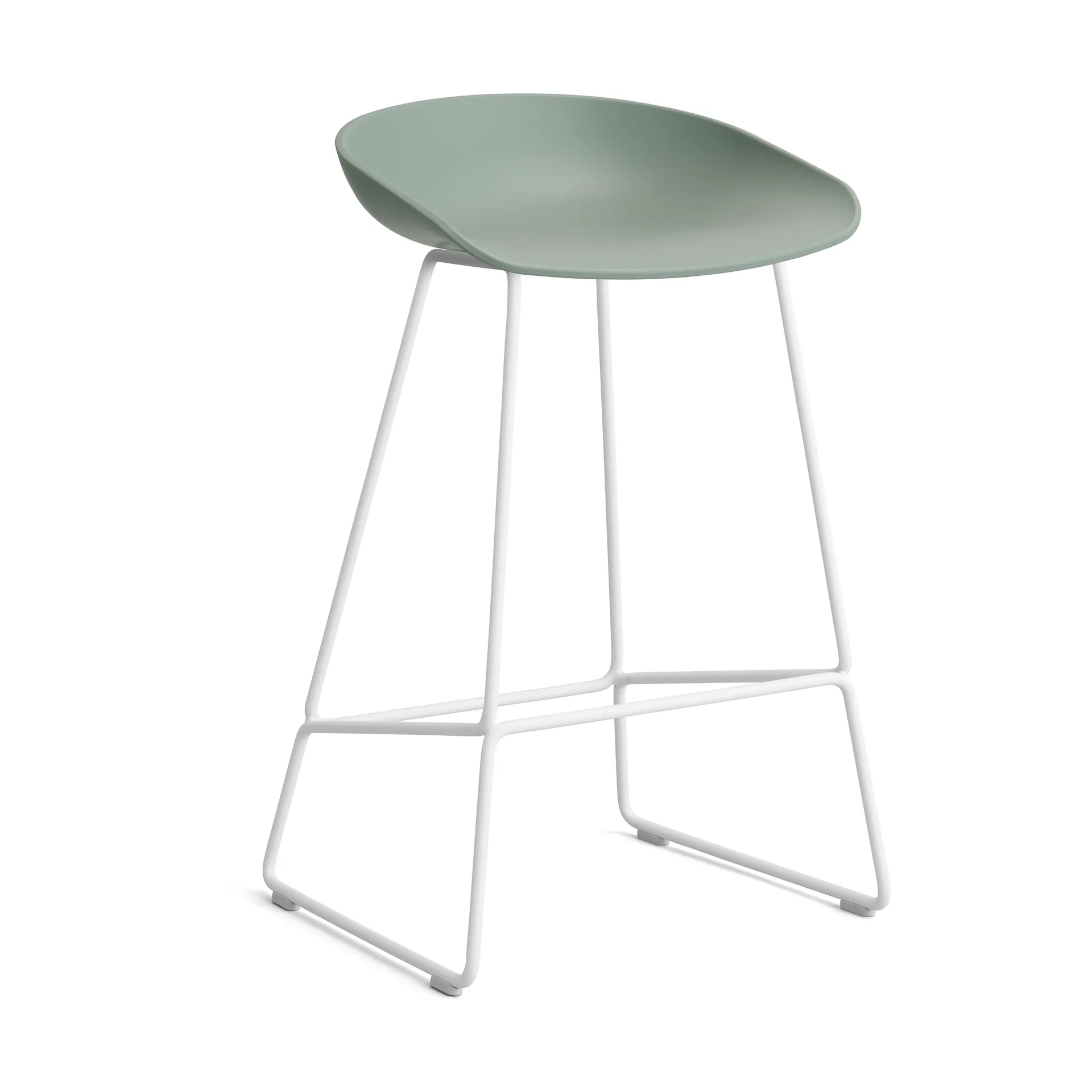 About a Stool 38 Low barstol 2.0, Fall green-hvidt stålstel HAY