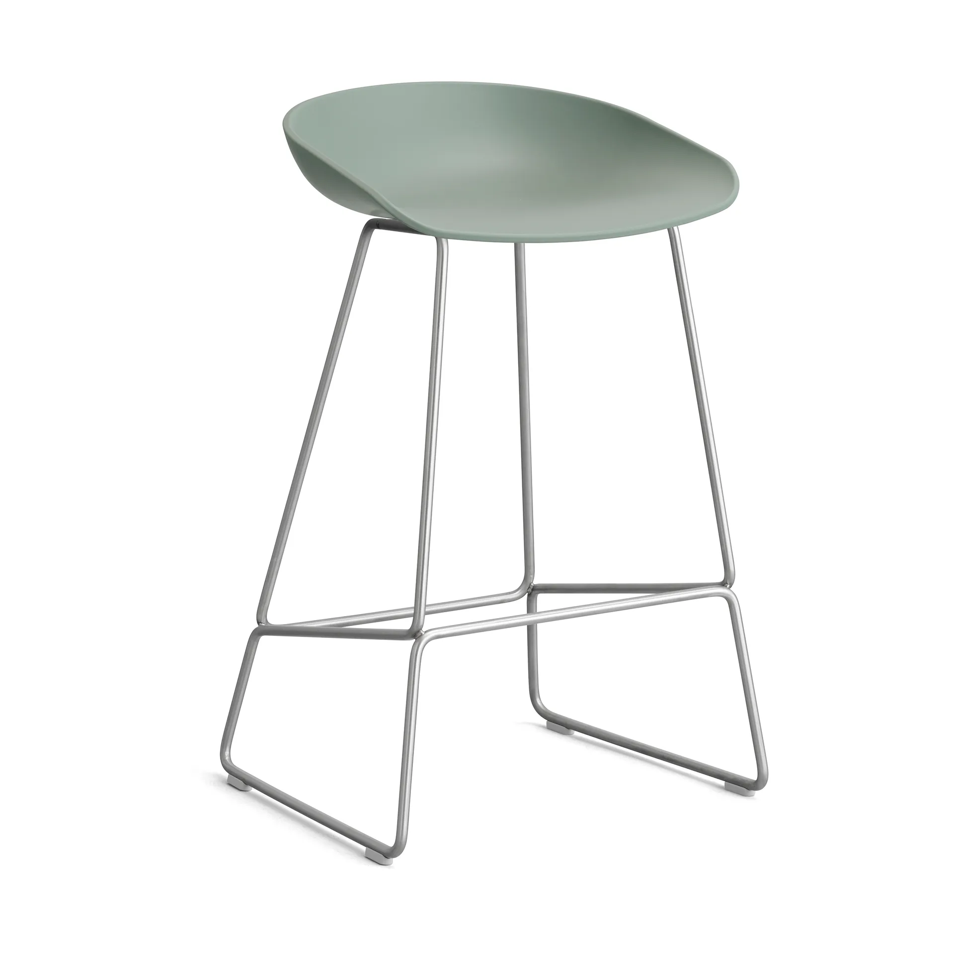 About a Stool 38 Low barstol 2.0, Fall green-rostfrit stålsstativ HAY