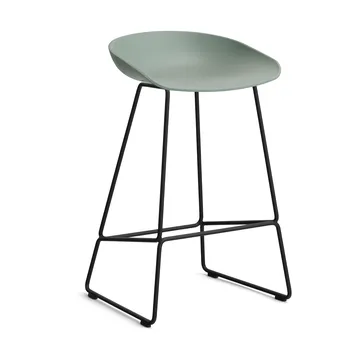 About a Stool 38 Low barstol 2.0 - Fall green-sort stålstel - HAY