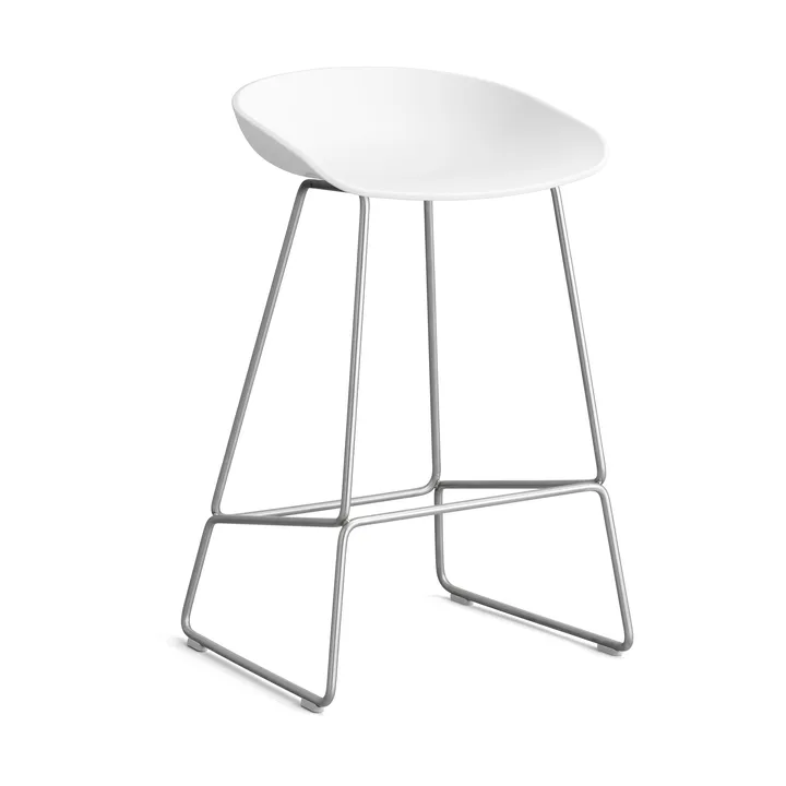 About a Stool 38 Low barstol 2.0 - Hvid-rustfrit stålstel - HAY
