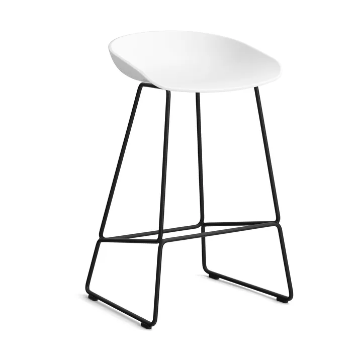About a Stool 38 Low barstol 2.0 - Hvid-sort stålstel - HAY