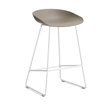 About a Stool 38 Low barstol 2.0 - Khaki-hvidt stålstel - HAY