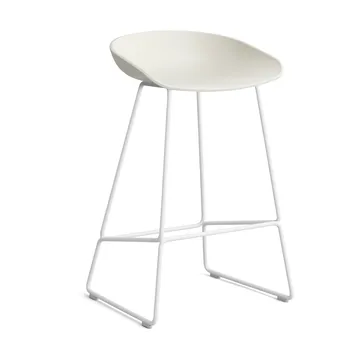 About a Stool 38 Low barstol 2.0 - Melange cream-hvidt stålstel - HAY