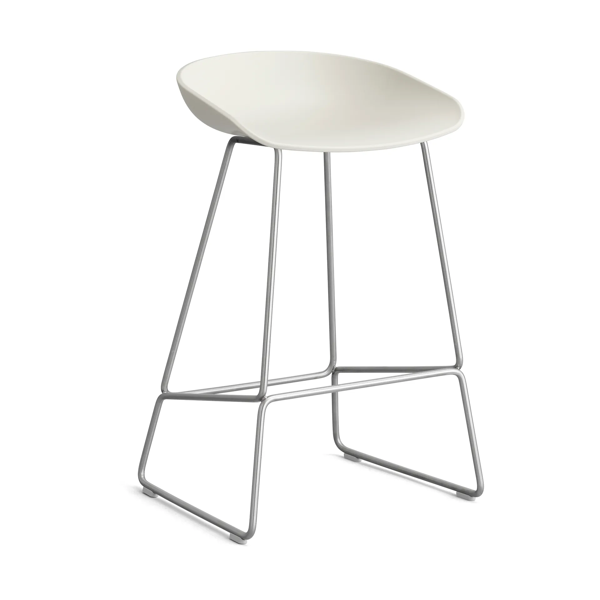 About a Stool 38 Low barstol 2.0, Melange cream-rustfrit stålstel HAY