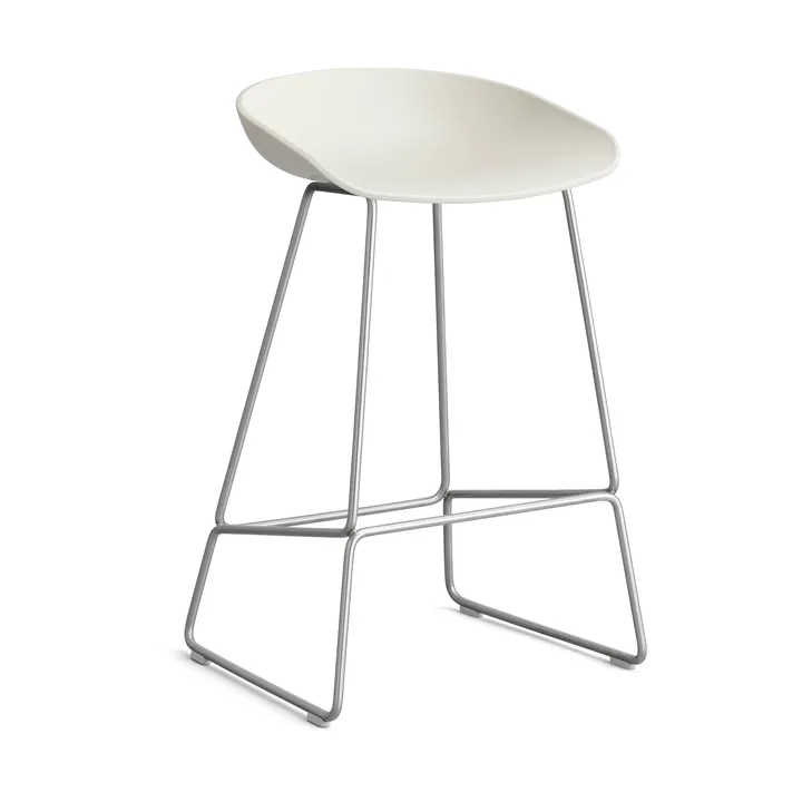 About a Stool 38 Low barstol 2.0 - Melange cream-rustfrit stålstel - HAY