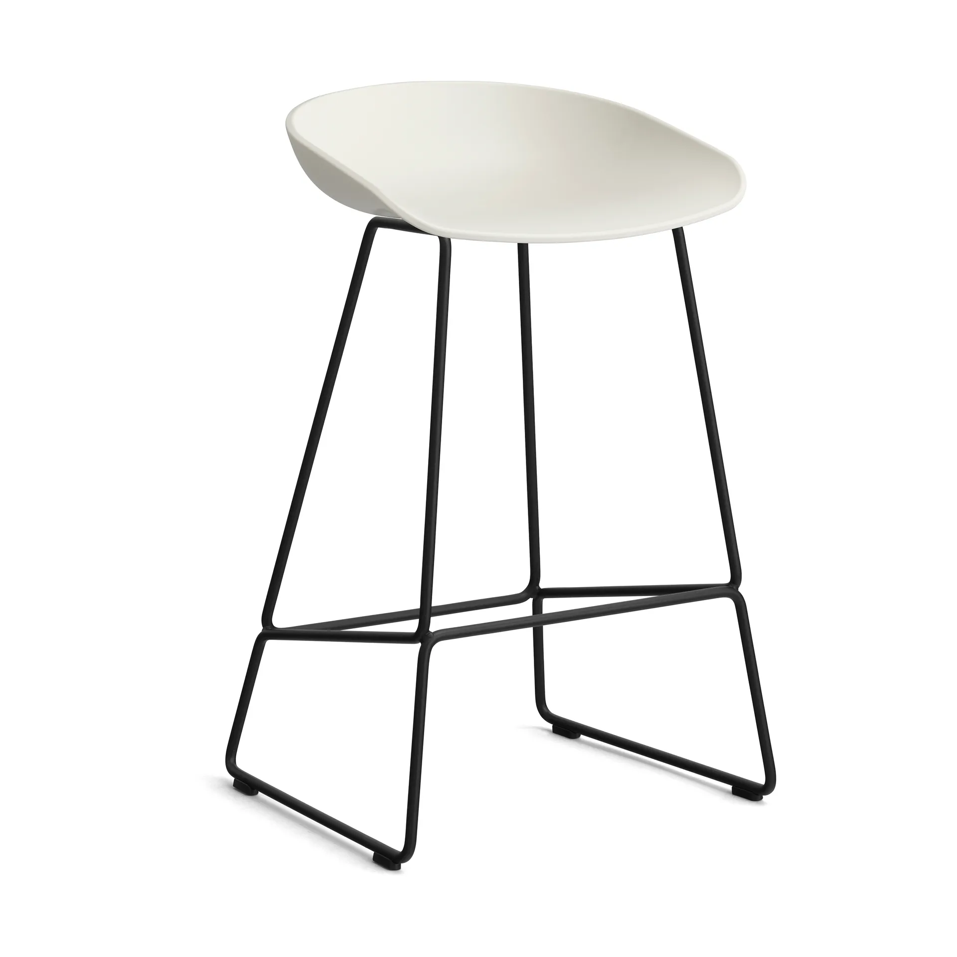 About a Stool 38 Low barstol 2.0, Melange cream-sort stålstel HAY