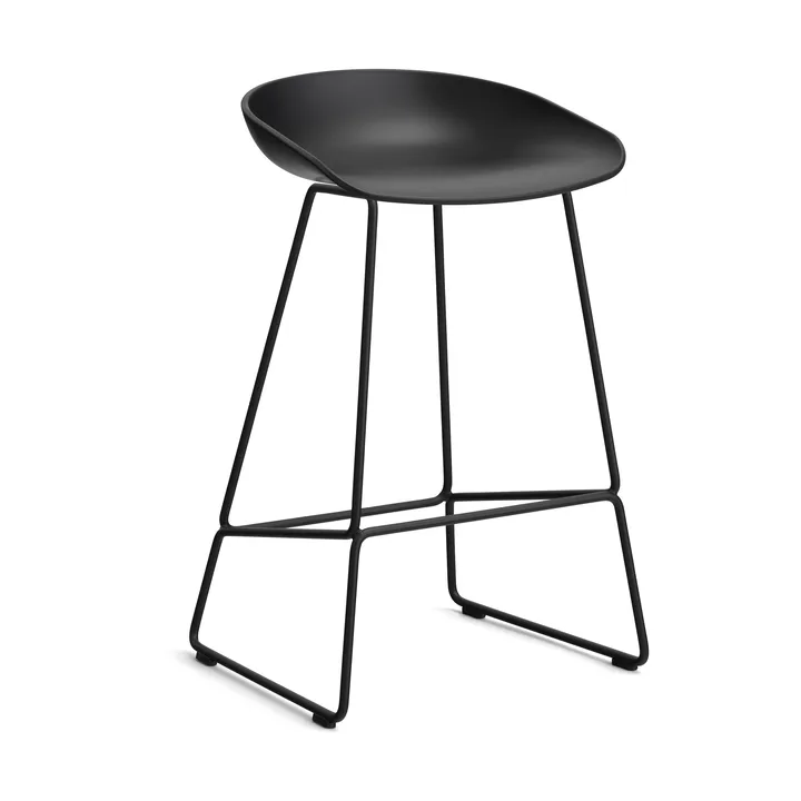 About a Stool 38 Low barstol 2.0 - Sort-sort stålstel - HAY