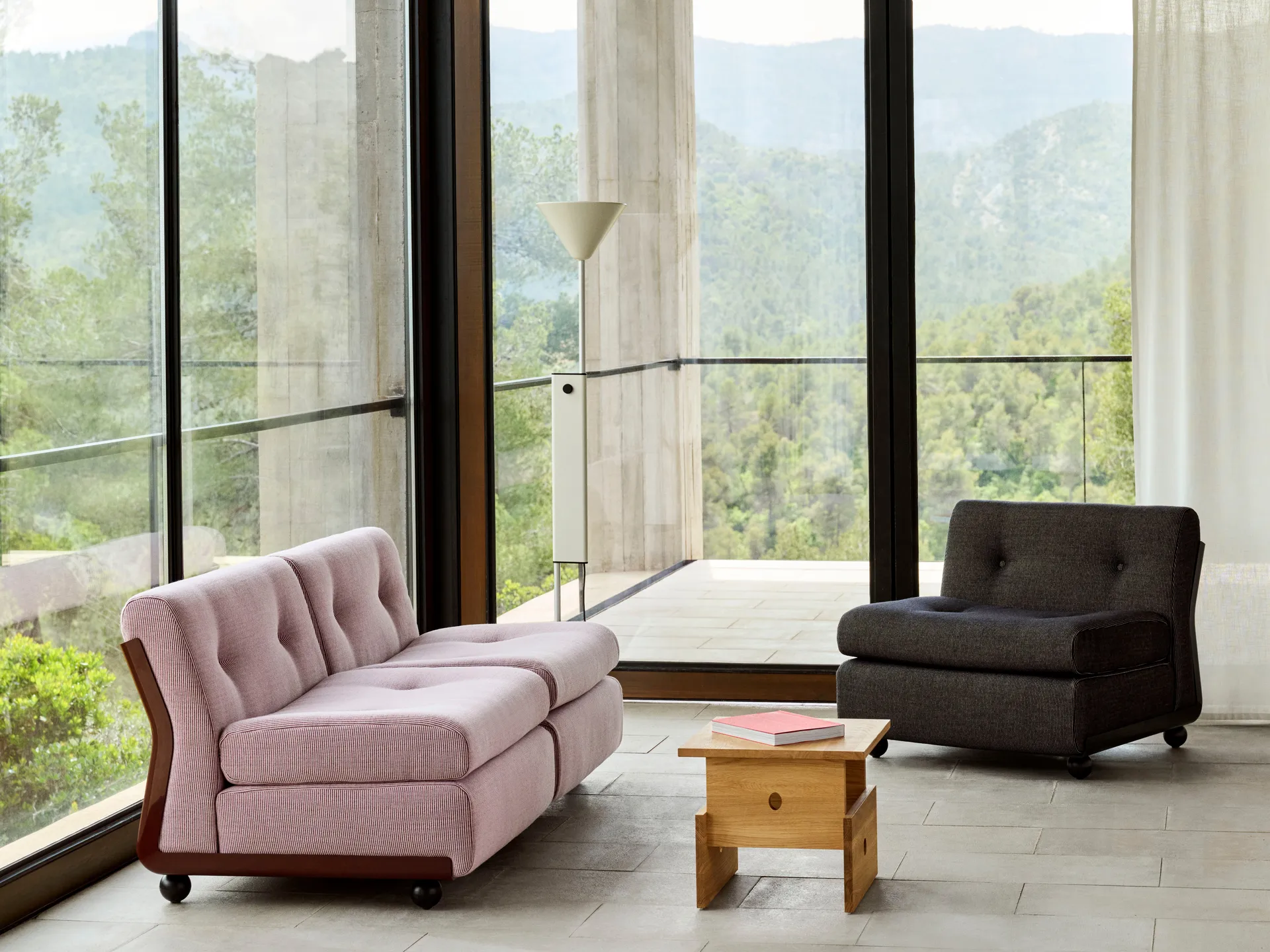 Amanta sofamodul, Anthracite-turf blue red mélange, 1-sæde/lænestol HAY