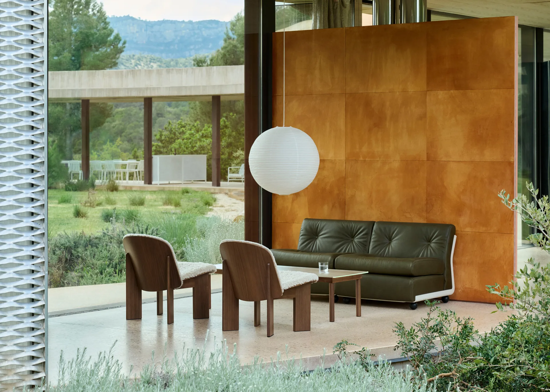 Amanta sofamodul, Cream beige-sense forest, 2-personers  HAY