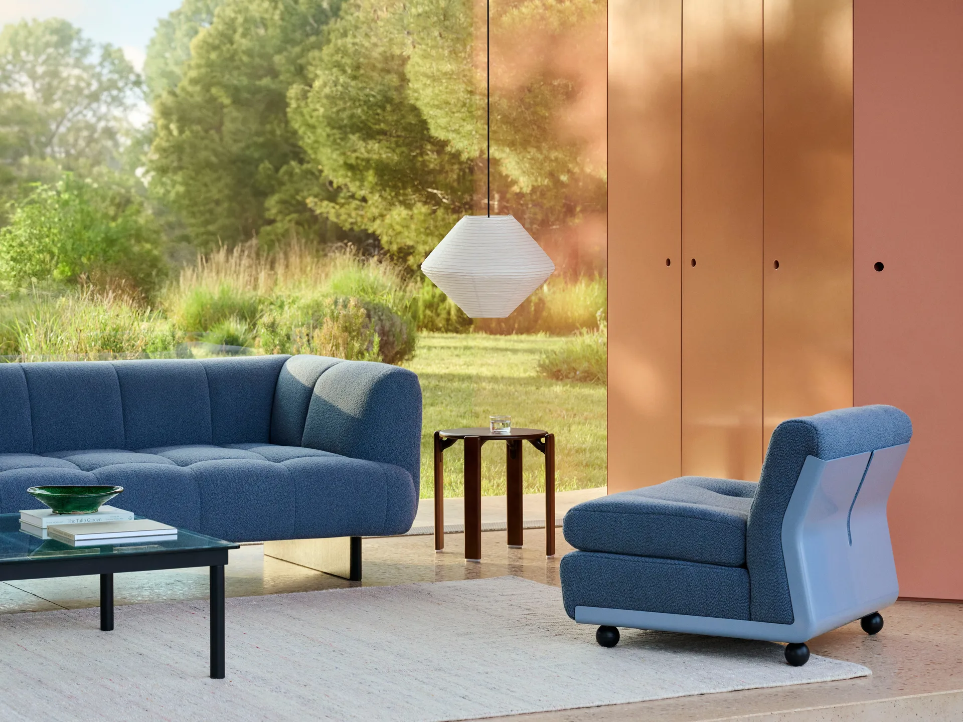 Amanta sofamodul, Frost blue-turf blue, 1-sæde/lænestol HAY