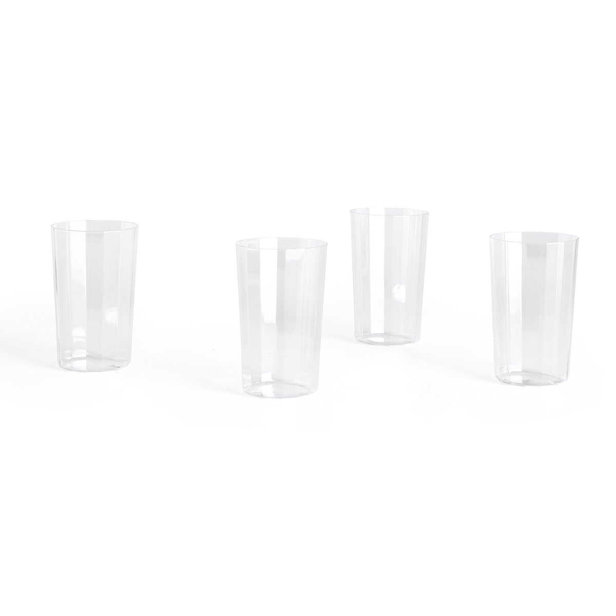 HAY Angle glas 4-pak Large 13 cm | Skandinavisk Design | Drikkeglas | Gennemsigtig