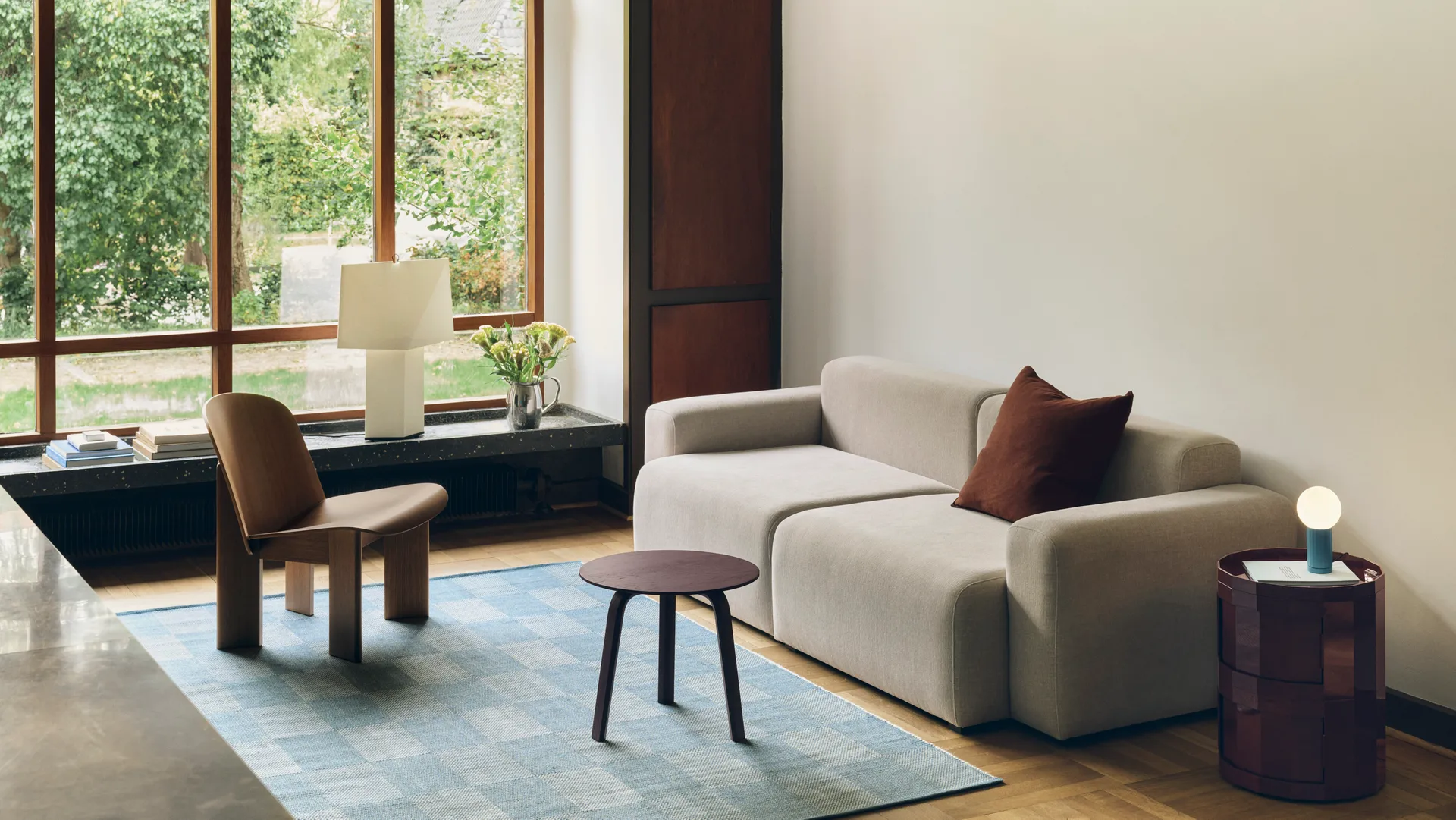 Aplat bordlampe, White, 44 cm HAY