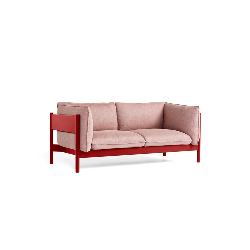 Arbour ECO 2-personers sofa, Re-wool 648 multi-vinrød bøg HAY
