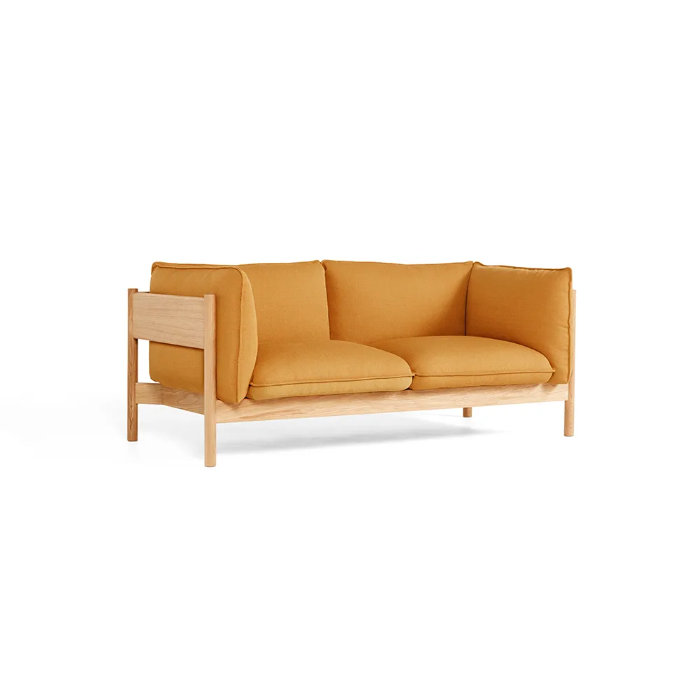 Arbour ECO 2-personers sofa, Stof vidar 472 mustard-voksolieret egestel HAY