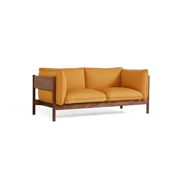 Arbour ECO 2-personers sofa - Stof Vidar 472 mustard, voksolieret valnød - HAY