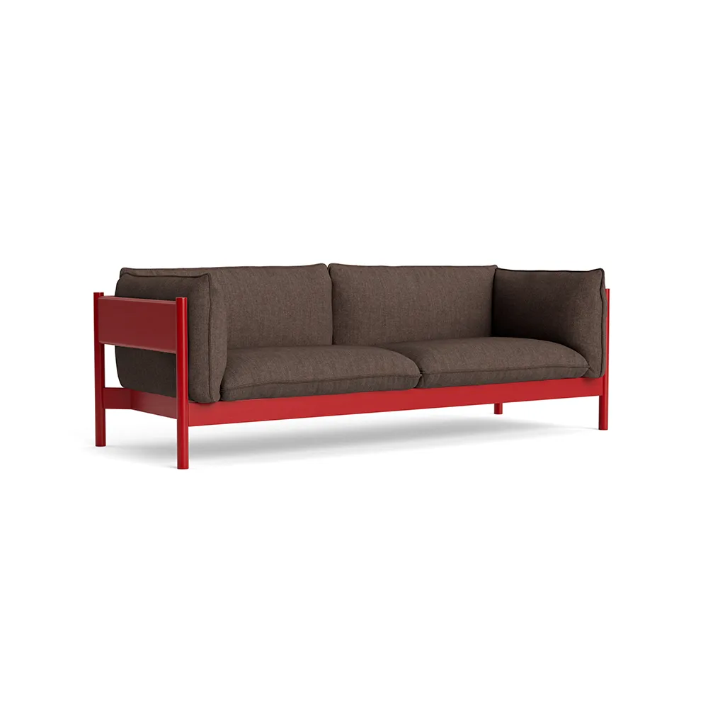 Arbour ECO 3-personers sofa, Brown melange-vinrød bøg HAY