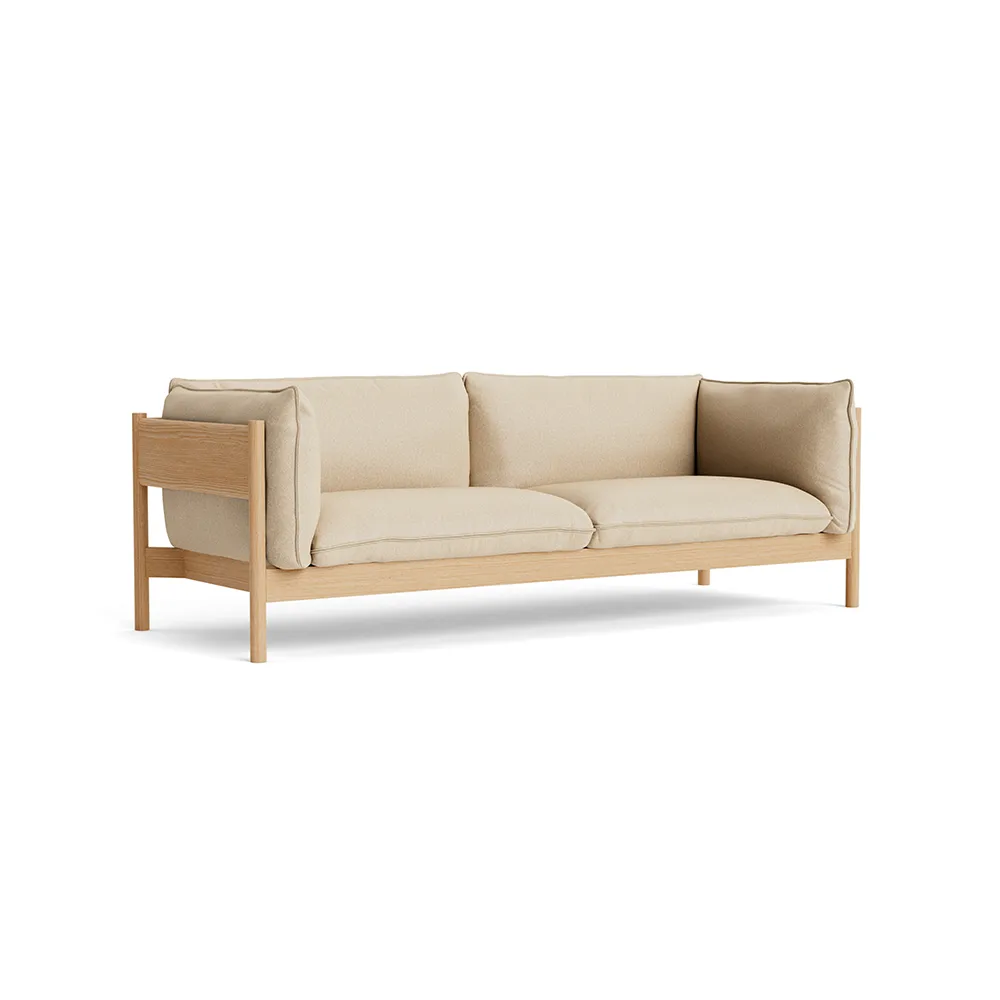 Arbour ECO 3-personers sofa, Stof Hallingdal 220 beige, voksolieret eg HAY