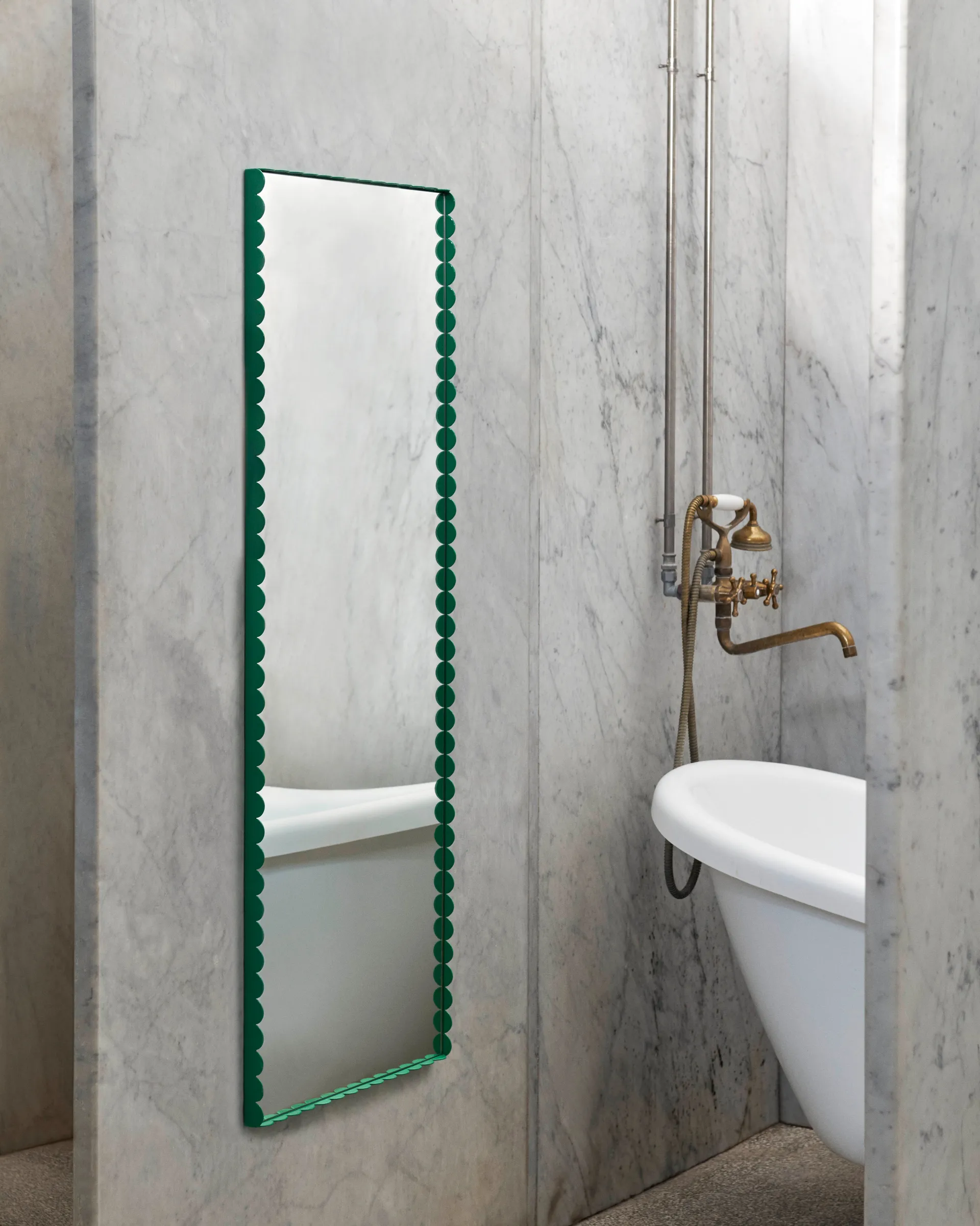 Arcs Mirror Rectangle S spejl 50x133,5 cm, Green HAY