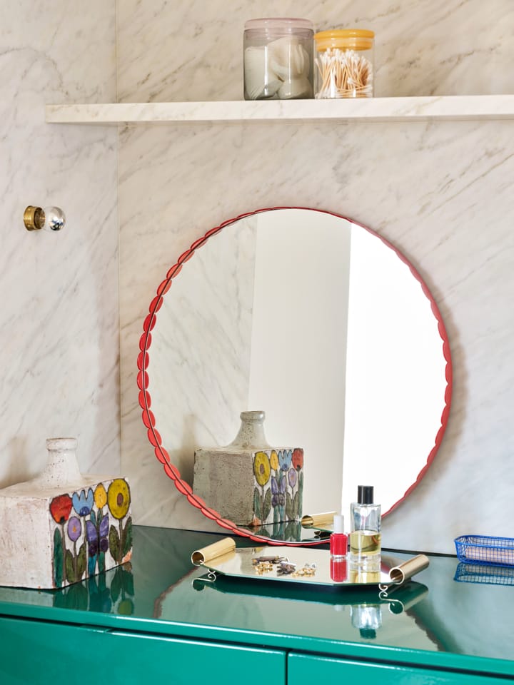 Arcs Mirror spejl Ø60 cm, Red HAY
