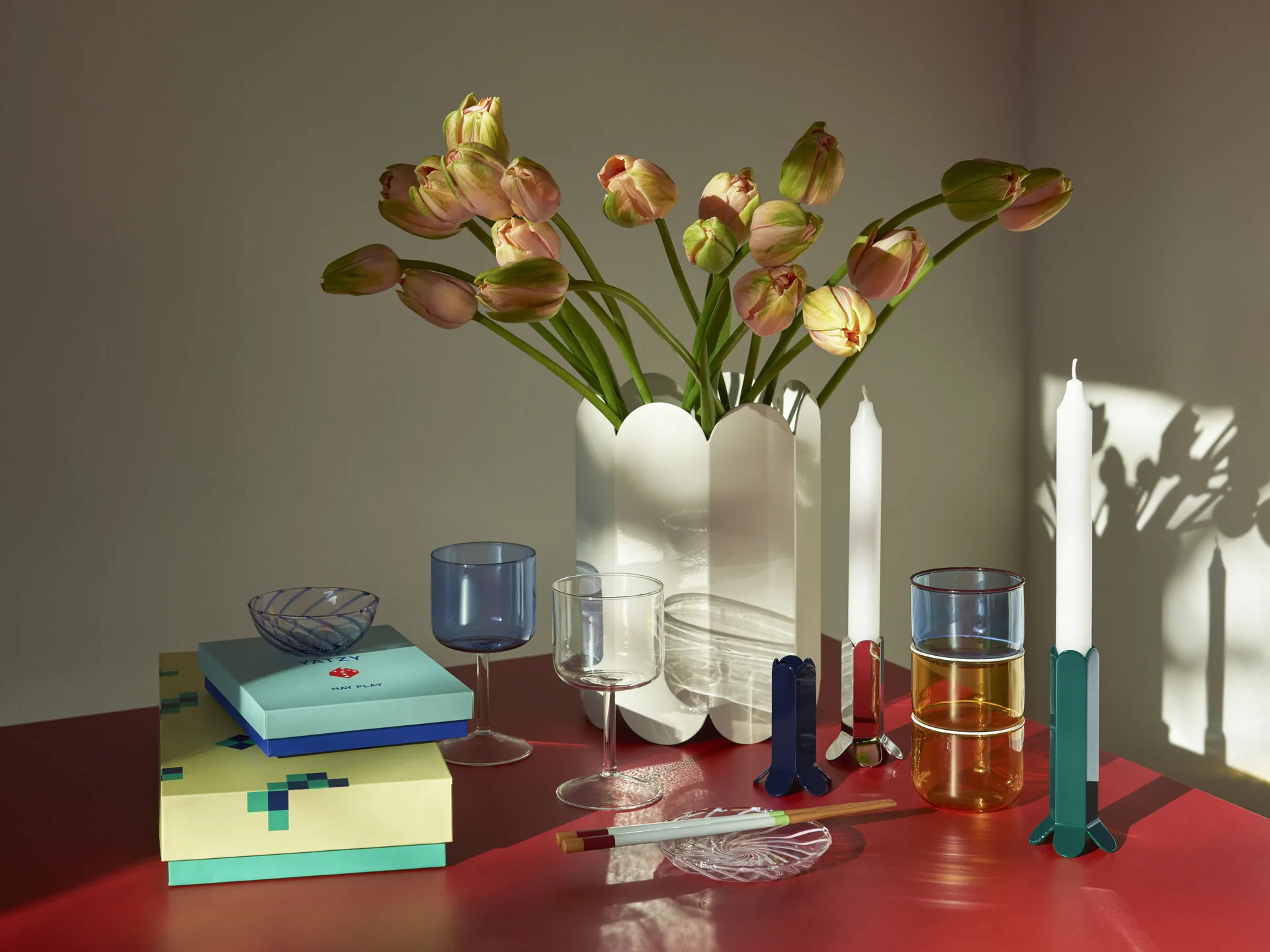 Arcs vase 25 cm, White HAY