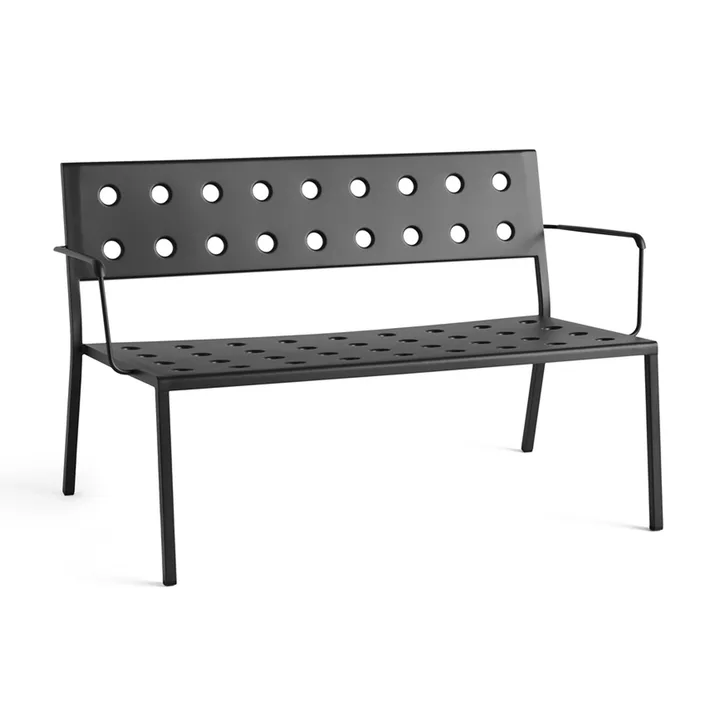 Balcony Lounge bænk med armlæn 121,5x69 cm - Anthracite - HAY