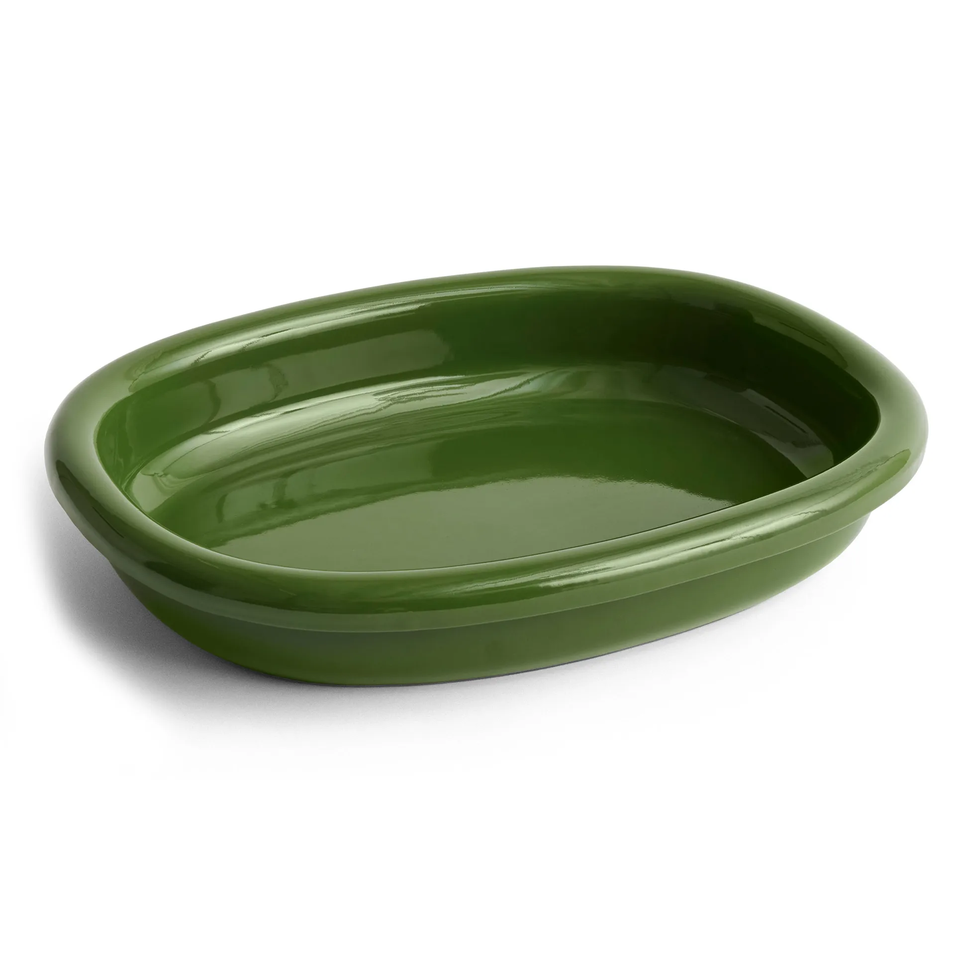 Barro ovalt serveringsfad, Green, large 27x36 cm HAY