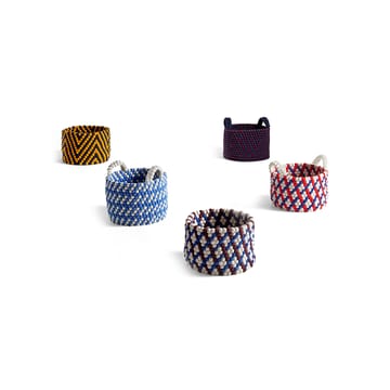 Bead kurv med håndtag - blue dash, large - HAY