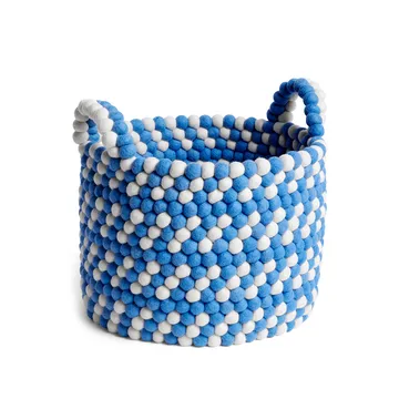 Bead kurv med håndtag - blue dash, large - HAY