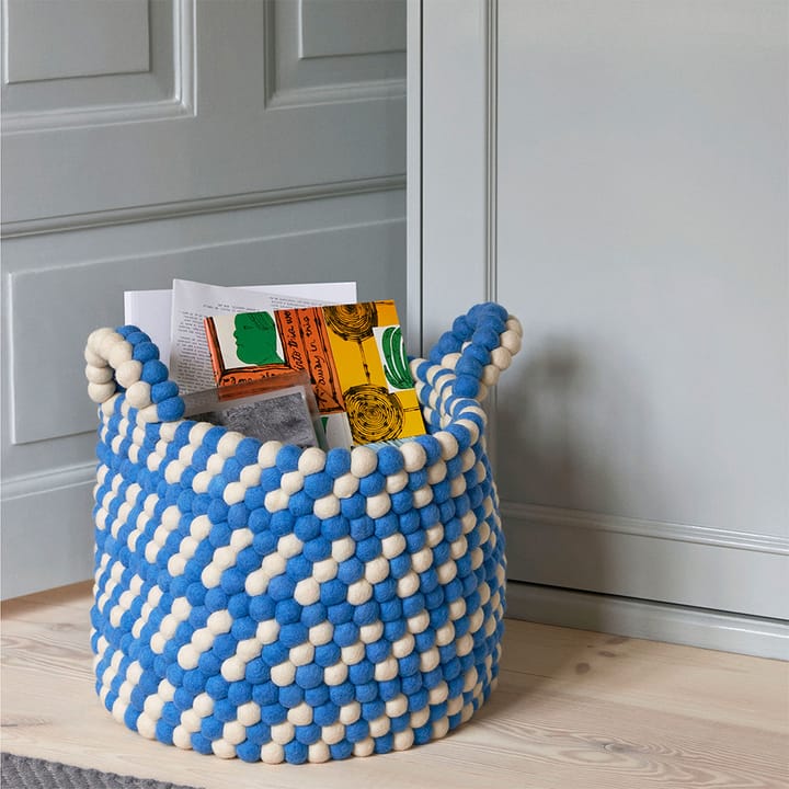 Bead kurv med håndtag - red basket weave, small - HAY