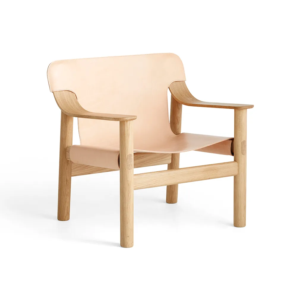 Bernard lænestol, læder natural, vandlakkeret egestel HAY