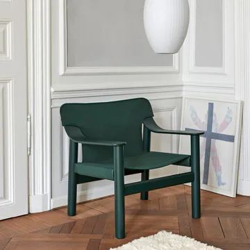 Bernard lænestol - Stof raw canvas beige-egeram - HAY