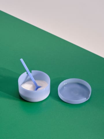 Borosilicate skål med låg og ske - Jade light blue - HAY