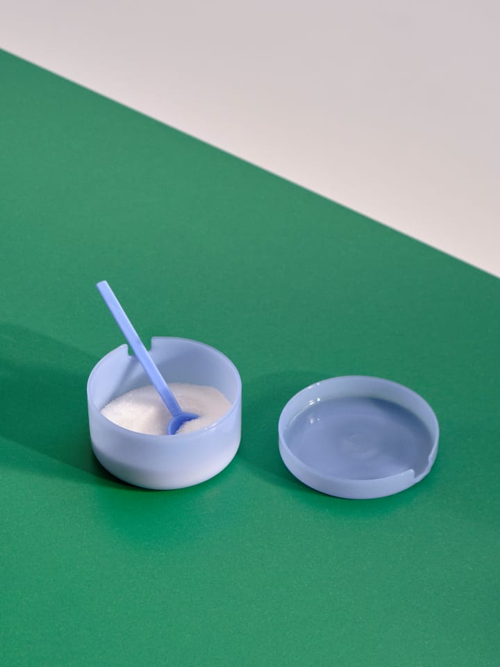 Borosilicate skål med låg og ske, Jade light blue HAY