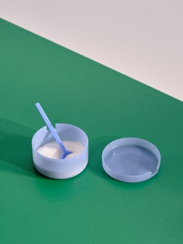 Borosilicate skål med låg og ske - Jade light blue - HAY