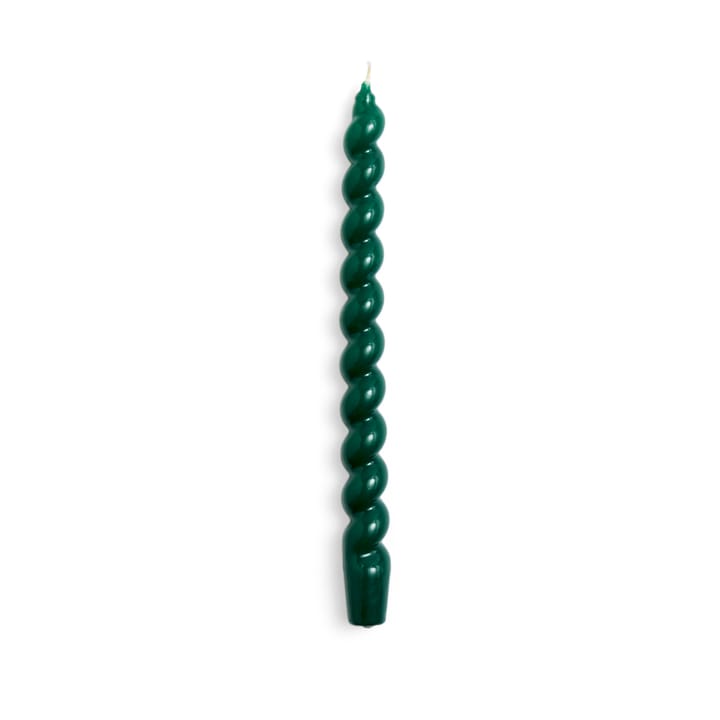 Candle Long Spiral lys, Green HAY