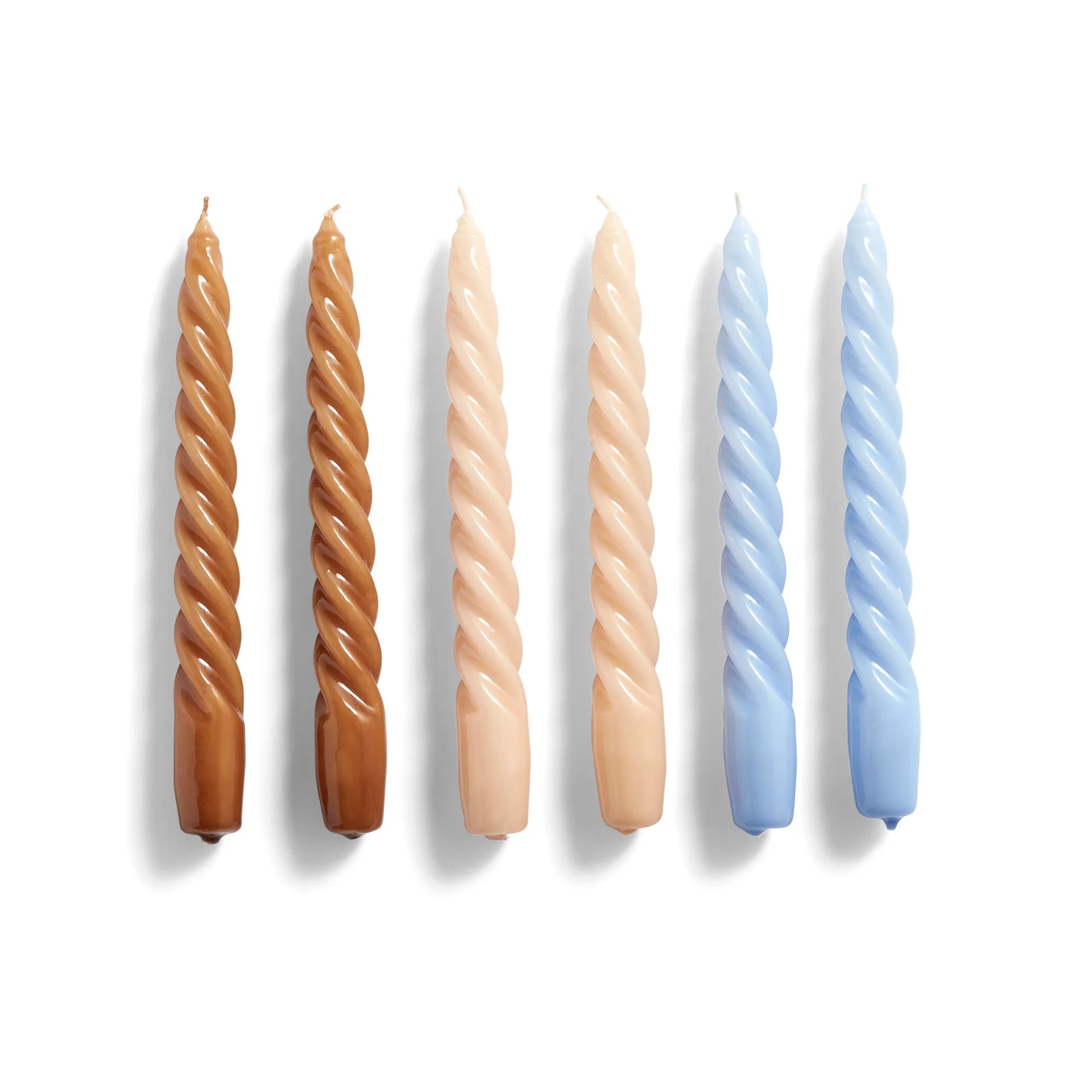 Candle Twist stearinlys 6-pak, Caramel/Peach/Lavender HAY